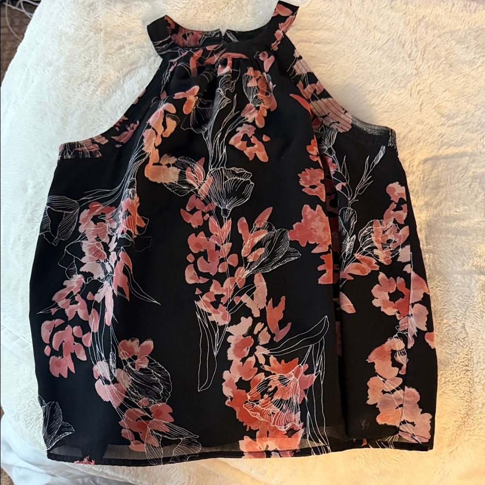 A New Day Black and Pink Top